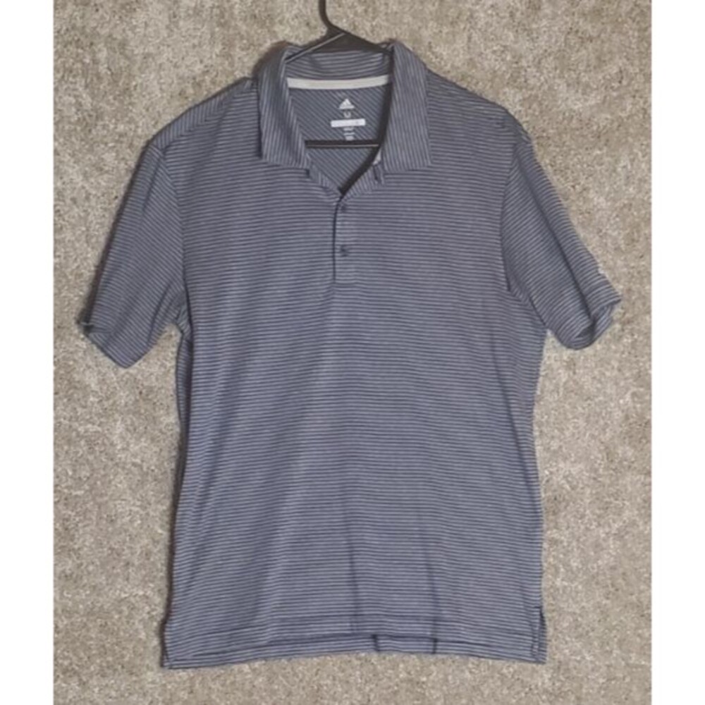 Adidas Men's Golf Short Sleeve, Striped Polo Size Medium